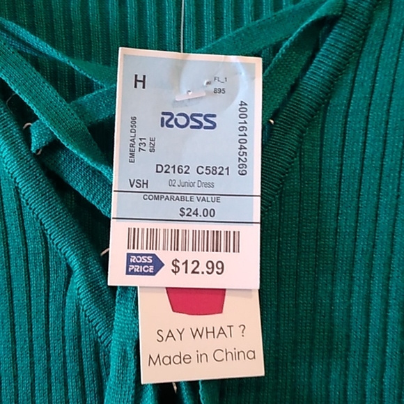 NWT Green Body Con Sweater Dress by Say What, size L - Picture 5 of 13